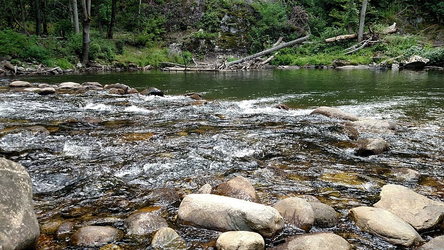 flod, fjern, strøm, strømfald, pool, sten, landskab, natur, udendørs, eventyr, klippe, vand, træ, skønhed i naturen, ro, solid, rock-objekt, dag, flydende vand, Skov, plante, ingen mennesker, rolig scene, jord, scenics - natur, strøm - rindende vand, flyder, overfladisk, 5K