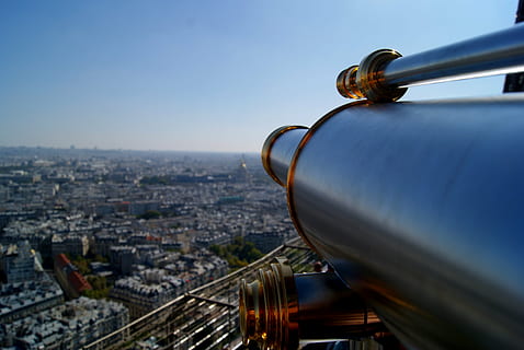 Paris, vizualizari, punct de vedere, turnul Eiffel, Europa, Franţa, peisaj, turism, perspectivă, oraș, urban, telescop, imagini, peisaj urban, cer, arhitectură, exteriorul clădirii, construită, un telescop telescopic, natură, clădire, binoclu, monede binoculare, destinații de călătorie, zonă rezidențială, monedă, călătorie, cer senin, punct de observare, urban skyline, nici o persoana, în aer liber, Privind la vedere, 4K, CC0, domeniu public, fără drepturi de autor