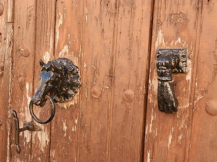 kapı, arayan, Demir, ahşap malzeme, kapatmak, ahşap tahıl, arka, dokulu, Giriş, metal, Emniyet, kapı tokmağı, insansız, tokmak, gün, koruma, eski, güvenlik, kahverengi, kilit, sap, açık havada, ahşap, süslü, 4K, CC0, kamu malı, telif ücretsiz