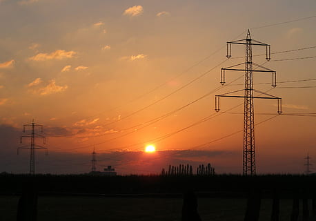 západ slunce, pole, strommast, slunce, abendstimmung, Příroda, nebe, nálada, sluneční paprsek, osvětlení, podzim, venkovský, tichý, elektřina, elektřina pylon, elektrické vedení, kabel, zdroj napájení, technologie, paliva a energie, spojení, silueta, oranžová barva, krása v přírodě, mrak - nebe, scenics - příroda, krajina, životní prostředí, nikdo, venku, složitost, elektrické komponenty, elektrické zařízení, 2K, CC0, veřejná doména, bez autorských práv