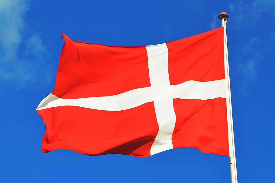 national, flag, denmark, National flag, flag of Denmark, various, flags, blue, sky, wind, symbol, no People, red, patriotism, white color, environment, nature, waving, low angle view, day, clear sky, striped, motion, outdoors, sunny, maple leaf, national icon, 4K