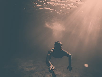 man, holding, black, monopod, sea, action camera, underwater, silhouette, photo, diving, selfie stick, people, outdoors, nature, men, women, summer, sky, adult, sunset, females, sunlight, one man only, one person, only men, challenge, full length, sport, lifestyles, clothing, young adult, running, athlete, real people, leisure activity, healthy lifestyle, motion, sports clothing, sportsman, effort, 4K, CC0, public domain, royalty free
