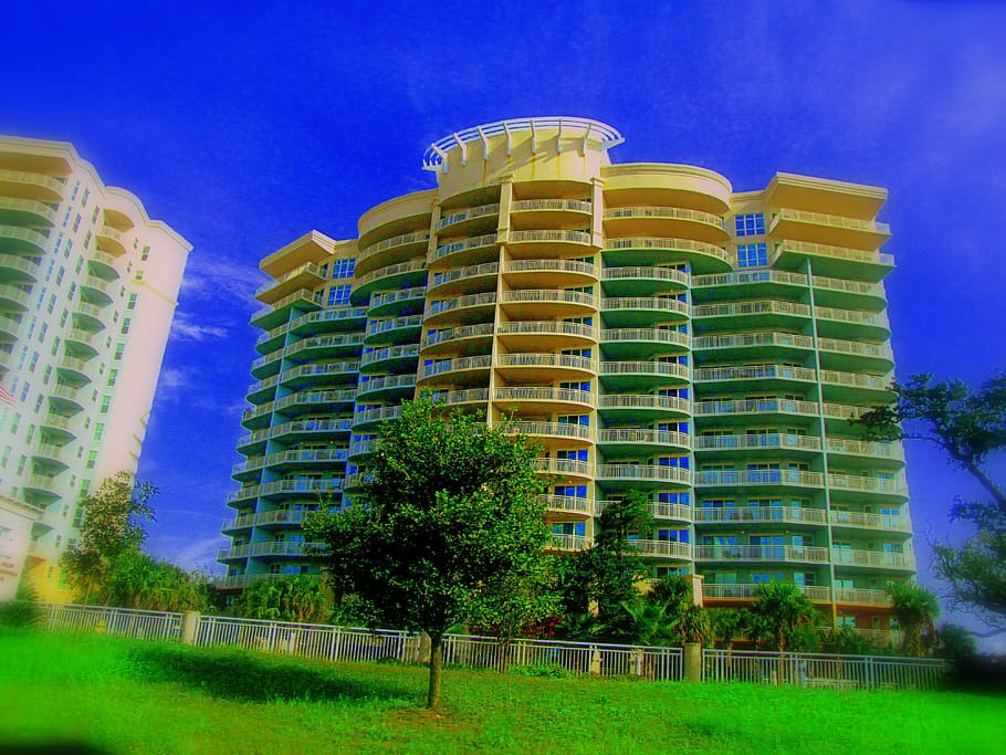bygning, condo, abstrakt, hdr, struktur, arkitektur, bygning udvendig, bygget struktur, plante, himmel, by, træ, blå, ingen mennesker, natur, lav vinkel visning, kontorbygning udvendig, moderne, græs, dag, kontor, udendørs, boligområde, lejlighed, skyskraber, 4K