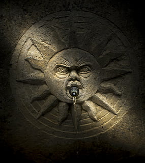 zdroj, cano, voda, slunce, proud, památník, Španělsko, detail, umění a řemesla, zastoupení, sochařství, kov, lidské zastoupení, tvořivost, strach, část lidského těla, starý, část těla zvířete, pozadí, lidé, část těla, Dějiny, tajemství, gotický styl, efekt, 2K, CC0, veřejná doména, bez autorských práv