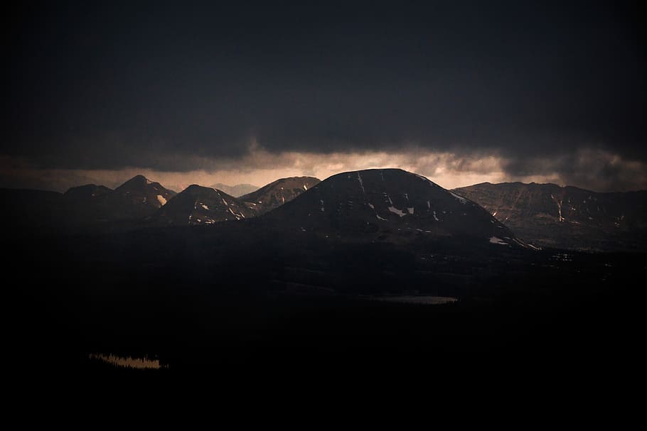 silueta, muntanya, ennuvolat, cel, vista de ràbia de muntanya, durant el dia, Serra, núvol, tempesta, banc de núvols, fosc, naturalesa, paisatge, patrick hendry, utah, bosc nacional, bosc, llac, alpí, contrast, al matí, humor, Vista de muntanya, bellesa a la natura, escenics - natura, medi ambient, cap gent, núvol - cel, nit, tranquil·litat, escena tranquil·la, terra, destinacions de viatge, a l'aire lliure, idíl·lic, cim de muntanya, 8K