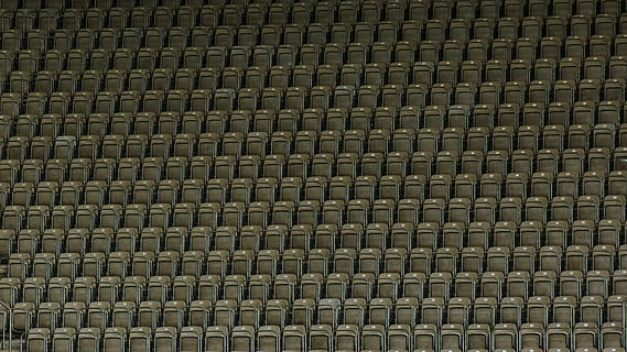 stadium, seating, monotony, empty, plastic, chair, row, vacant, nobody, football, soccer, audience, arena, architecture, backgrounds, full frame, repetition, pattern, no people, textured, indoors, close-up, large group of objects, in a row, design, abstract, arts culture and entertainment, technology, shape, abundance, metal, side by side, arrangement, grid, wheel, 2K, CC0, public domain, royalty free