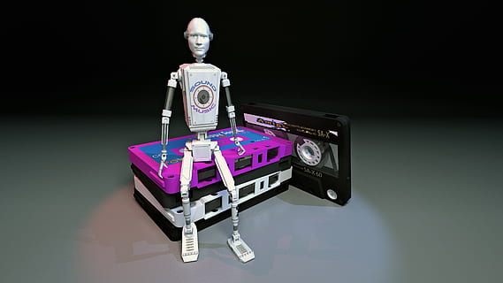 droïde, robot, k7, fond d'écran, 3d, Contexte, bureau, toile de fond, séance, la musique, du son, La technologie, à l'intérieur, prise de vue en studio, représentation humaine, représentation, lien, la communication, culture artistique et divertissement, jouet, Technologie sans fil, personne, amusement, fond noir, humour, vue de face, contrôle, ressemblance masculine, ordinateur, science, 4K, CC0, domaine public, libre de droits