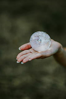 little, crystal ball, Woman, little crystal, female, hands, glass building, femine, nature, human Hand, holding, environment, planet - Space, sphere, human body part, one person, close-up, one woman only, hand, focus on foreground, day, real people, leisure activity, body part, food and drink, outdoors, lifestyles, unrecognizable person, selective focus, freshness, women, finger, 4K