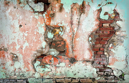 fons, resum, maó, vell, brut, funció de construcció de parets, resistent, espatllat, textura, esquerdat, aspre, patró, rovellat, paret de maó, declivi, estructura construïda, aixafar, mal estat, deteriorament, arquitectura, cap gent, marc complet, paret, metall, abandonat, dia, descamació, a l'aire lliure, arruïnat, 4K, CC0, domini públic, lliure de regalies