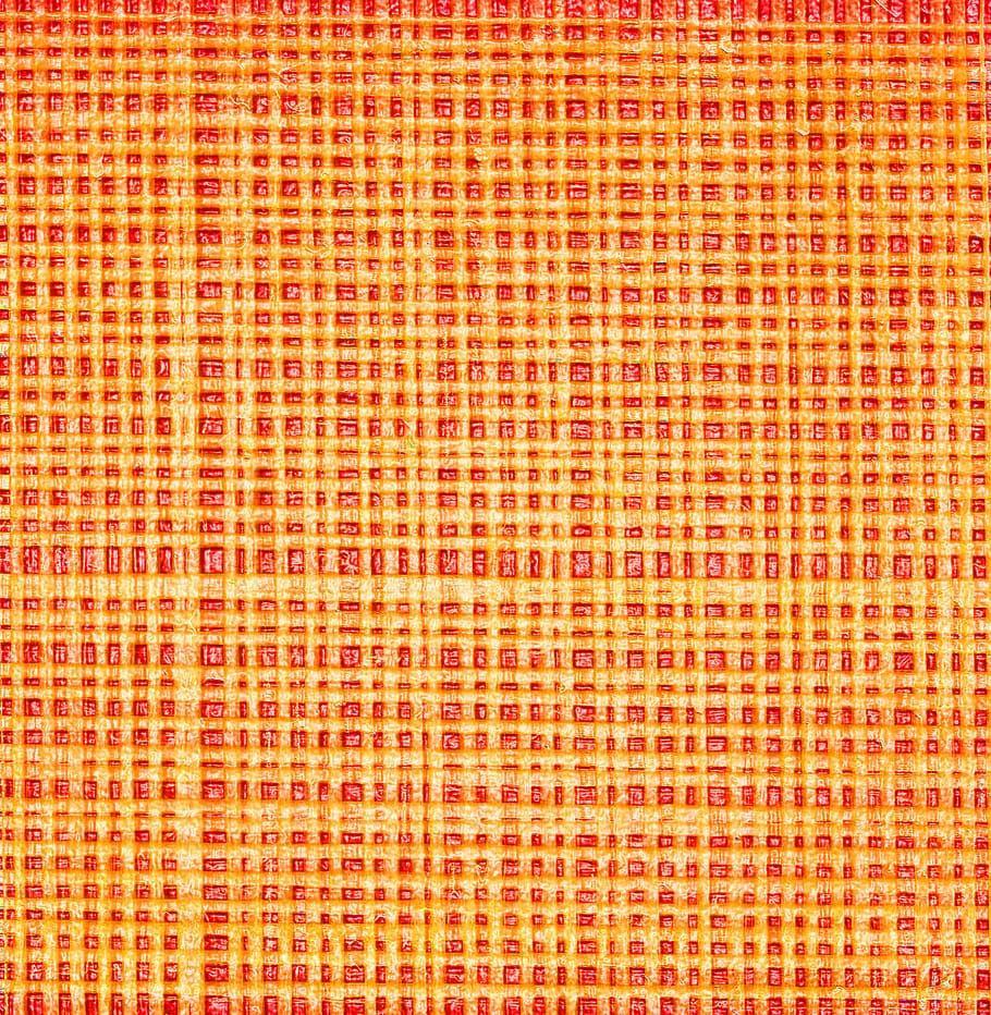 quadrícula, xarxa, fons, textura, marc complet, patró, vermell, color taronja, primer pla, tèxtil, cap gent, disseny, funció de construcció de parets, color vibrant, a l'interior, teixit, groc, art i artesania, paret, material, fil, repetició, efecte texturat, en blanc, 2K