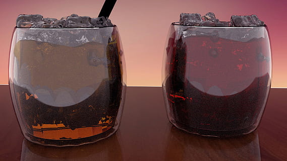 mixeur, 3d, alcool, rendre, boisson, Nourriture et boisson, à l'intérieur, table, deux objets, rafraîchissement, personne, fermer, glaçon, verre, équipement ménager, température froide, congelé, verre à boire, nature morte, verre - matériel, fraîcheur, récipient, plein, de l'alcool, tentation, 1080P, CC0, domaine public, libre de droits