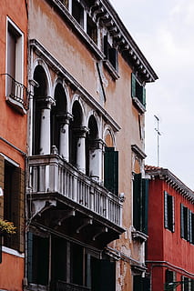 trip, venice, Venice, Italy, vacations, architecture, buildings, old town, Europe, travel, italian, Italy, veneto, venezia, mediterranean, venive, old houses, tourist, window, old, building Exterior, built Structure, urban Scene, facade, house, history, city, balcony, town, environment, no people, building, low angle view, residential district, day, outdoors, nature, sky, arch, railing, fire escape, staircase, in a row, apartment, 2K