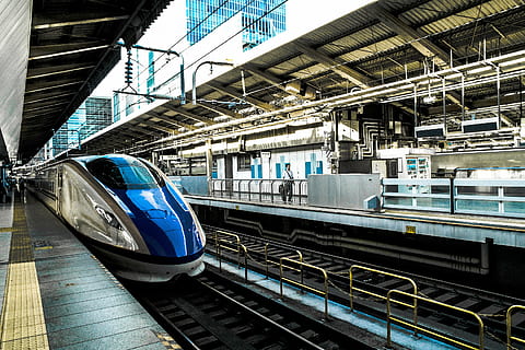 blue, white, electric, train, rail station, grey, bullet, transportation, platform, station, rail, tracks, ceiling, industrial, transit, city, urban, metro, train - vehicle, railroad track, rail transportation, mode of transport, public transportation, subway train, railroad station platform, railroad station, cable, mode of transportation, track, architecture, built structure, travel, no people, day, passenger train, outdoors, metal, railroad car, arrival, 2K, CC0, public domain, royalty free
