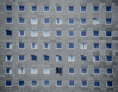 gray, concrete, building photography, building, clear, glass windows, window, facade, pattern, minimalist, architecture, square, block, стена, окна, окно, built structure, full frame, building exterior, backgrounds, repetition, in a row, blue, no people, city, modern, residential district, design, side by side, outdoors, apartment, shape, luxury, building feature, 2K, CC0, public domain, royalty free