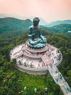 สายอากาศ, การถ่ายภาพ, คน, ที่เดิน, รอบ, อนุสาวรีย์ bhumisparsha mudra, นก, ภาพถ่ายมุมมองตา, รูปปั้นพระพุทธเจ้า, ตอนกลางวัน, วัด, โครงสร้าง, พระพุทธเจ้า, ต้นไม้, ป่าไม้, การเป็นตัวแทนของมนุษย์, ศิลปะและงานฝีมือ, การแสดง, ประติมากรรม, รูปปั้น, ปลูก, สถาปัตยกรรม, อุปมาชาย, ภูเขา, ท้องฟ้า, ธรรมชาติ, จิตวิญญาณ, วัน, ศาสนา, ความคิดสร้างสรรค์, โครงสร้างที่สร้างขึ้น, งานฝีมือ, ความเชื่อ, ไม่มีคน, กลางแจ้ง, 4K, CC0, โดเมนสาธารณะ, ค่าลิขสิทธิ์ฟรี