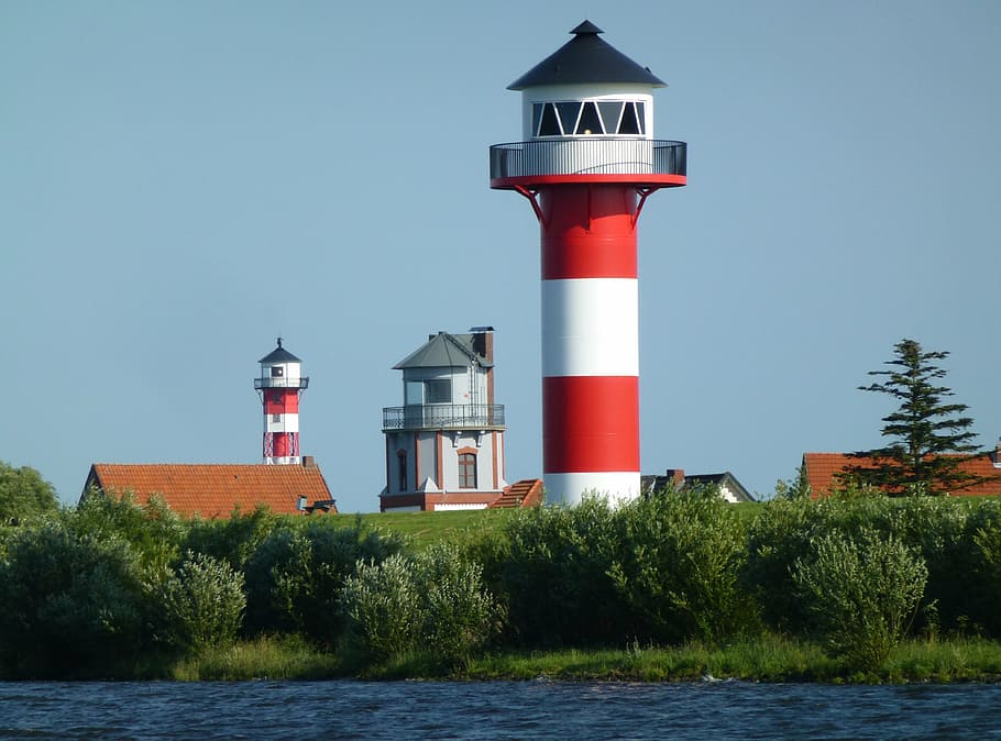 far, navegació, marítim, elbe, Daymark, Enviament, Costa, torre, arquitectura, antic far, marí, edifici, nou far, mar, orientació, exterior de l'edifici, aigua, estructura construïda, cel, naturalesa, seguretat, planta, vermell, protecció, direcció, cap gent, cel clar, arbre, a l'aire lliure, 4K