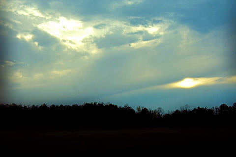 cloudy, clouds, heaven, sky, nebula, sunset, twilight, horizon, cloud - sky, tranquility, tranquil scene, beauty in nature, tree, scenics - nature, landscape, plant, environment, nature, silhouette, no people, land, non-urban scene, field, outdoors, dusk, 720P, CC0, public domain, royalty free