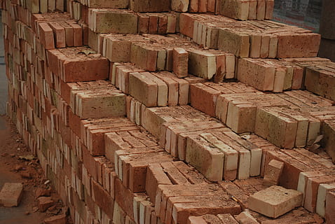 pile, brown, bricks, brick, red, construction, building, materials, stack, no people, large group of objects, wood - material, pattern, full frame, block, day, box, architecture, container, backgrounds, industry, abundance, outdoors, repetition, construction industry, block shape, box - container, 4K, CC0, public domain, royalty free