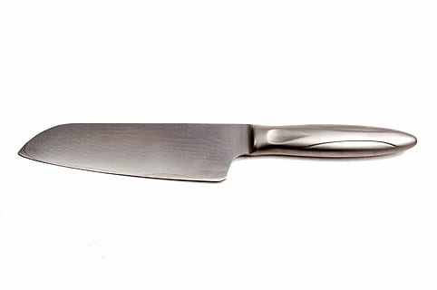 coltello manico grigio, acuto, taglio, coltello, lama, acciaio, utensile da cucina, acciaio inossidabile, metallo, argenteria, coltello da cucina, isolato, singolo oggetto, cibo, cucinando, metallico, sfondo bianco, girato in studio, in casa, ritagliare, avvicinamento, color argento, copia spazio, nessuno, natura morta, attrezzature domestiche, cucchiaio, argento - metallo, lega, coltello da tavola, accessorio personale, 4K, CC0, dominio pubblico, privo di copyright