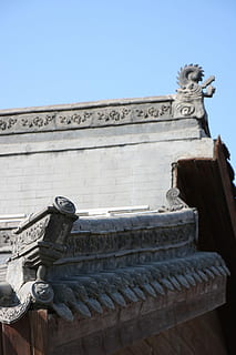 na dachu, dom, czas, architektura, rzeźba, sztuki i rzemiosła, niebo, niski kąt widzenia, reprezentacja, zbudowana struktura, na zewnątrz budynku, statua, dzień, czyste Niebo, historia, żadnych ludzi, kreatywność, budynek, przeszłość, Natura, reprezentacja zwierząt, dach, rzemiosło, na dworze, gargulec, ozdobny, dachówka, 1080P, CC0, domena publiczna, darmowe zdjęcia