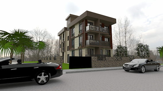 clădire, panou, extern, mașină, stradă, exteriorul clădirii, construită, casă, palmier, vehicul cu motor, mijloc de transport, arhitectură, transport, vehiculul terestru, copac, zonă rezidențială, cer, plantă, oraș, natură, nici o persoana, zi, fereastră, în aer liber, luxos, apartament, 4K, CC0, domeniu public, fără drepturi de autor