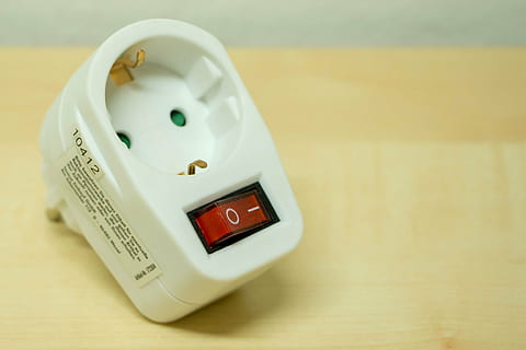 white wall adapter, plug adapter, electrical engineering, electricity, technology, electronics, electric current, switch, current, elektrik, electrically, socket, equipment, indoors, close-up, number, single object, no people, table, still life, focus on foreground, communication, colored background, time, high angle view, studio shot, healthcare and medicine, accuracy, control, text, alarm clock, western script, personal accessory, 4K, CC0, public domain, royalty free