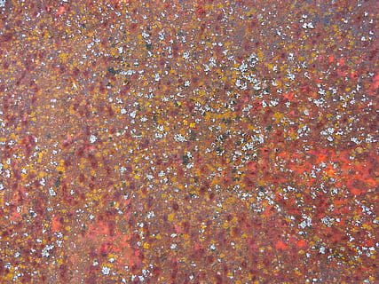 achtergrond, oxyde, roestig, korstmossen, weer, abstract, patroon, muur, structuur, volledig kader, achtergronden, geen mensen, rood, multi gekleurd, getextureerde, detailopname, Oranje kleur, dag, buitenshuis, natuur, overvloed, hoge hoekmening, stilleven, schoonheid in de natuur, eten en drinken, ruw, water, 4K, CC0, publiek domein, royaltyvrij