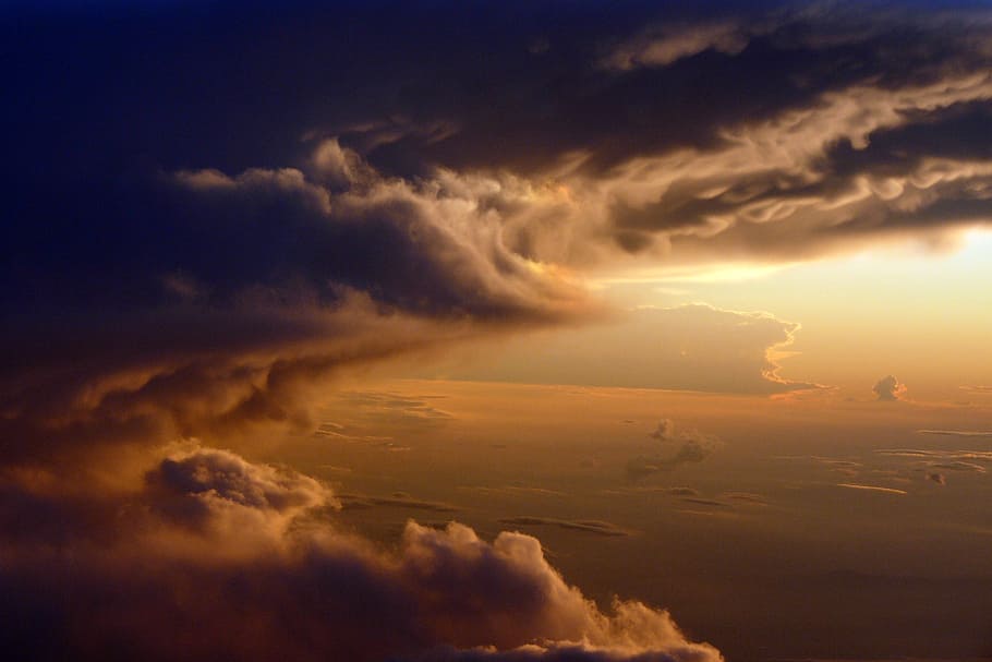 aérien, coup, des nuages, Inde, l'avion, ciel, nuage, la nature, le coucher du soleil, nuage - ciel, cloudscape, Météo, en plein air, crépuscule, paysages, beauté dans la nature, paysages - nature, scène tranquille, tranquillité, personne, orage, idyllique, ciel dramatique, couvert, nuage d'orage, lumière du soleil, arrière-plans, journée, météorologie, de mauvais augure, 2K
