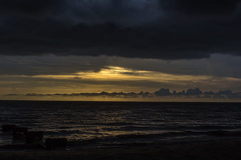 tramonto, paesaggio, du, natura, cielo, sera, all'aperto, mare, Paesaggi, bellezza nella natura, nuvola - cielo, acqua, scenics - natura, la tranquillità, scena tranquilla, orizzonte, colore arancione, terra, spiaggia, nessuno, idilliaco, orizzonte sull'acqua, 5K, CC0, dominio pubblico, privo di copyright