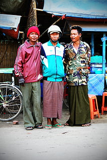 three join, join three funny, men, funny, curious, fun, face, people, cultures, asia, street, looking at camera, portrait, real people, front view, women, group of people, clothing, standing, females, full length, smiling, hat, adult, day, togetherness, mature adult, mid adult, males, mature men, outdoors, 5K, CC0, public domain, royalty free