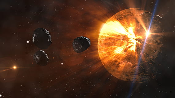 black, meteor, galaxy, asteroids, planet, space, destruction, comet, end of the world, crater, armageddon, doomsday, force of nature, judgement day, atmosphere, venus, no people, close-up, indoors, orange color, motion, glowing, sphere, illuminated, nature, glass - material, night, heat - temperature, lighting equipment, transparent, focus on foreground, technology, still life, burning, long exposure, 1080P, CC0, public domain, royalty free