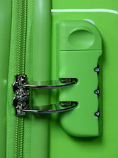 castle, closure, combination lock, zip, capping, close, wheeled bags, luggage, roll, wheels, green, green color, no people, metal, close-up, indoors, safety, equipment, protection, green background, studio shot, pattern, kitchen utensil, technology, colored background, security, door, extreme close-up, lock, day, power supply, steel, 4K, CC0, public domain, royalty free