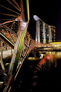 pasir marina bay, siang hari, malam, diterangi, tempat terkenal, pemandangan kota, Arsitektur, refleksi, senja, kota, tujuan wisata, di luar rumah, rollercoaster, eksterior bangunan, struktur yang dibangun, air, sungai, tidak ada orang, koneksi, logam, Taman Hiburan, tepi laut, budaya seni dan hiburan, alam, angkutan, jembatan, baja, paduan, dunia malam, 1080P, CC0, domain publik, bebas royalti