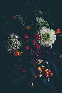 verschiedene Blumen Dekor, Blumen, Dekor, Strauß, Blume, Dekoration, rot, Natur, Feier, keine Leute, Frische, Nahansicht, draußen, blühende Pflanze, Pflanze, Zerbrechlichkeit, Verletzlichkeit, Schönheit in der Natur, Blütenkopf, Blütenblatt, Wachstum, mehrfarbig, Blütenstand, selektiver Fokus, High Angle View, Blumenschmuck, Blumenstrauß, 4K, CC0, gemeinfrei, lizenzfrei