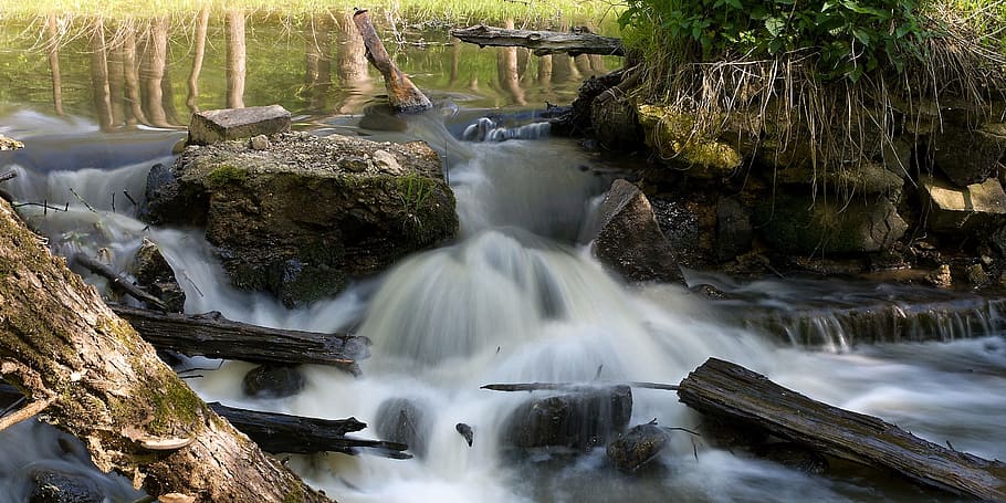 acqua, fiume, superficie, rotto, fluente, sbarramento, a, larghezza, sotto, ostrolovským, Újezd, legna, pietra, diga, riflessione, erba, travetto, livello dell'acqua, sei ostrolovský újezda, lunga esposizione, movimento, movimento sfocato, cascata, scenics - natura, natura, bellezza nella natura, pianta, albero, acqua corrente, nessuno, ambiente, solido, terra, roccia, all'aperto, flusso - acqua che scorre, foresta pluviale, albero tropicale, 2K