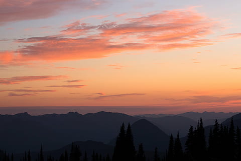 bayangan hitam, pohon, gunung, matahari terbenam, foto, langit, kuning, awan, alam, pemandangan, warna oranye, keindahan di alam, tidak ada orang, di luar rumah, scenics - alam, adegan yang tenang, ketenangan, awan - langit, adegan non-urban, pegunungan, idilis, lingkungan Hidup, menanam, langit romantis, pohon jenis konifera, 1080P