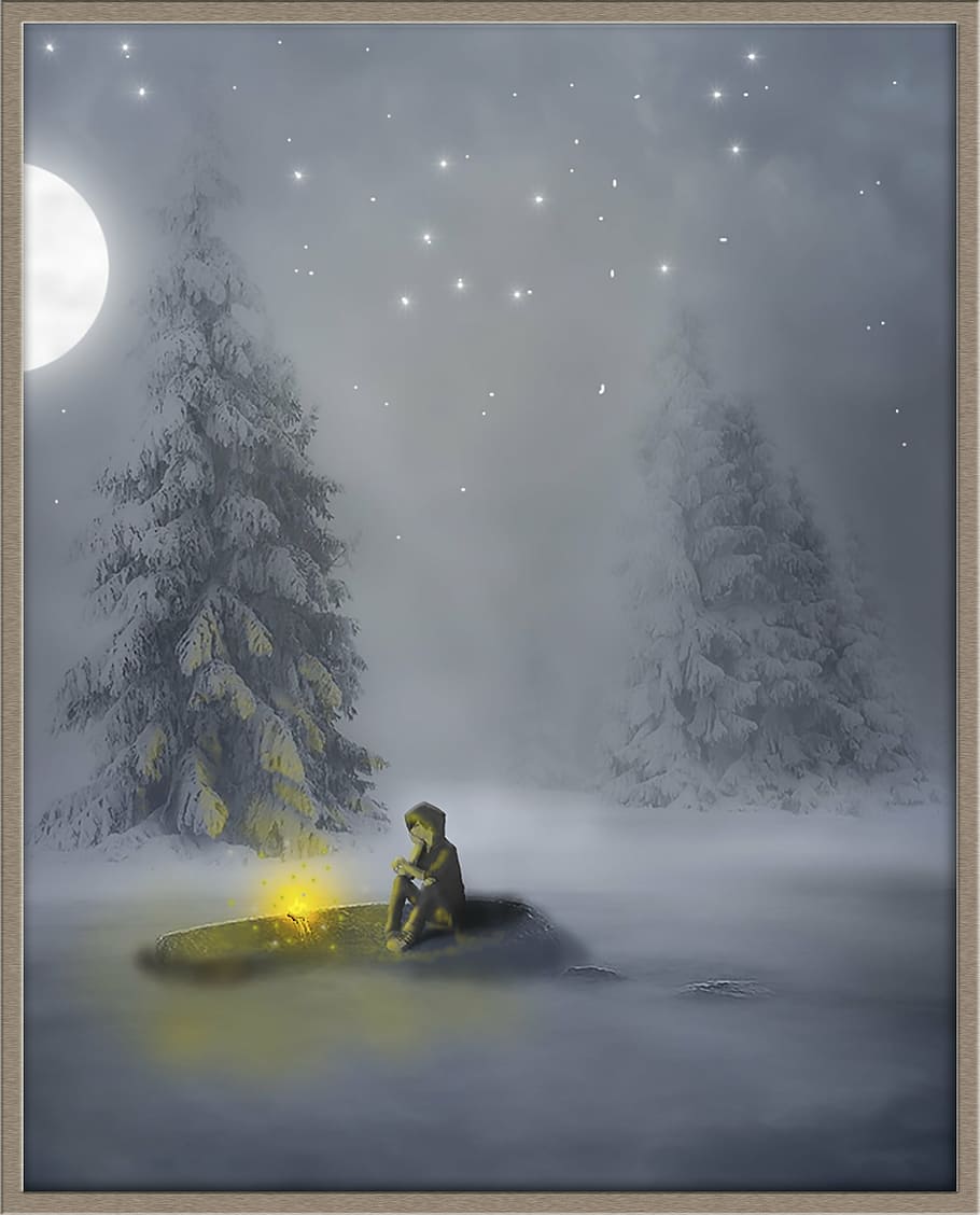 persona, assegut, pis, frontal, foc d'os, hivern, solitud, sol, perdut, noi, tristesa, pensar, la soledat, trist, solitari, deprimit, jove, neu, Nadal, naturalesa, temperatura de fred, bellesa a la natura, persones reals, arbre, escenics - natura, boira, muntanya, esport d'hivern, una persona, planta, homes, activitat d'oci, estils de vida, esport, longitud completa, a l'aire lliure, roba calenta, nevar, clima extrem, muntanya nevada, 2K