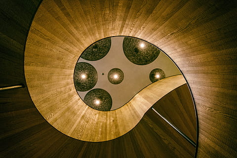 spiral staircase, designer hotel, london, england, Lights, designer, hotel, London, England, architecture, building, light, wood - Material, circle, music, gold colored, gold, no people, indoors, close-up, illuminated, lighting equipment, shiny, table, sphere, decoration, shape, design, ceiling, directly above, geometric shape, wealth, hanging, directly below, luxury, ornate, nightlife, 4K