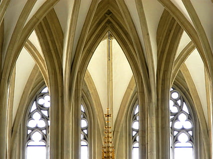 Cattedrale, volta, Gotico, finestra, in casa, architettura, arco, storia, giorno, struttura costruita, costruzione, credenza, luogo di culto, vetro - materiale, nessuno, spiritualità, soffitto, religione, Inquadratura dal basso, bicchiere, modello, design, architettura e arte, ornato, colonna architettonica, abbazia, 1080P, CC0, dominio pubblico, privo di copyright