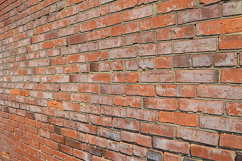 Ziegelwand, Muster, Orange, braun, Backstein, Wand, rot, Gebäude, Blöcke, Ziegelsteinbeschaffenheit, Granatwerfer, Rechteck, Textur, Lehm, Hintergründe, in einer Reihe, die Architektur, Vollbild, texturiert, Wandbau - Funktion, gebaute Struktur, Baumaterial, keine Leute, Wiederholung, verwittert, Gebäudehülle, alt, Tag, draußen, Struktureffekt, Beton, 5K, CC0, gemeinfrei, lizenzfrei