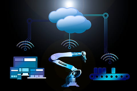 il·lustració de la màquina blava, indústria, indústria 4, xarxa, interfícies, Internet de les coses, projecte, alta tecnologia, estratègia, recerca, tecnologia, producció, equipament, tecnologia de la Informació, comunicació, creació de xarxes, en xarxa, logística, màquina, conductors, Internet, connexió, intercanvi, World Wide Web, ordinador, intel·ligència, articles, sensors, pressupost, oficina, futurista, creativitat, part del cos humà, gent, blau, negocis, homes, solució, experiència, contemplació, adult, pluja d'idees, núvol - cel, brillant, il·luminat, resum, fons negre, electricitat, icona d’ordinador, compost digital, 5K, CC0, domini públic, lliure de regalies