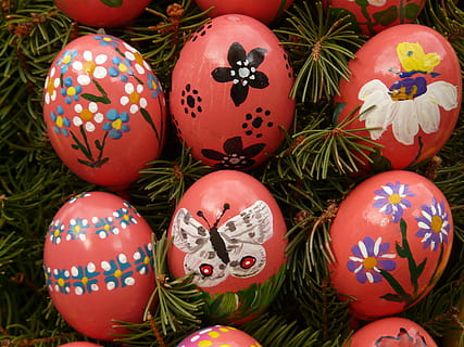 paasei, Pasen, verf, easter egg schilderij, Paas eieren, ei, schilderij, kunst, kleur, kleurrijk, rood, viering, vakantie, voedsel, eten en drinken, geen mensen, creativiteit, kunst en ambacht, decoratie, detailopname, ambacht, multi gekleurd, groep objecten, Vakantie evenement, menselijke representatie, vertegenwoordiging, middelgrote groep objecten, 2K, CC0, publiek domein, royaltyvrij