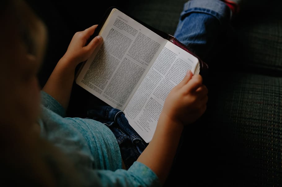 lettura della ragazza del bambino, libro, sedile posteriore del veicolo, lettura della persona, ragazza, Bibbia, seduta, divano, lettura, persone, uomini, una persona, etnia caucasica, in casa, adulto, rilassamento, religione, stili di vita, detenzione, cristianesimo, spiritualità, maschi, giornale, i media, attività, apprendimento, formazione scolastica, jeans, abbigliamento casual, carta, messa a fuoco selettiva, attività di svago, pubblicazione, concentrazione, vista sopra la spalla, studiando, 4K