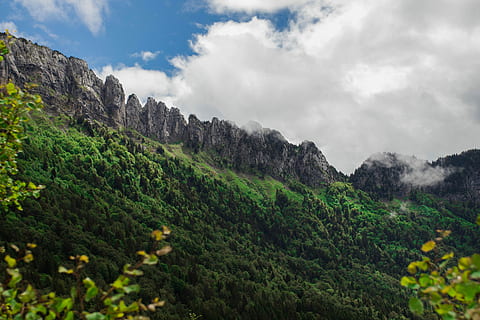 manzara fotoğrafçılığı, kayalık, dağ, yeşil, ağaçlar, ayak, kar, kapalı, ağaç, bulut, Tepe, bereketli, orman, vadi, Cliffside, uçurum, çimen, menzil, doğa, gökyüzü, bitki, bulut - gökyüzü, çevre, manzaralar - doğa, arazi, peyzaj, doğada güzellik, yeşil renk, insansız, kentsel olmayan sahne, dağ silsilesi, büyüme, gün, seyahat, açık havada, çam ağacı, 5K, CC0, kamu malı, telif ücretsiz