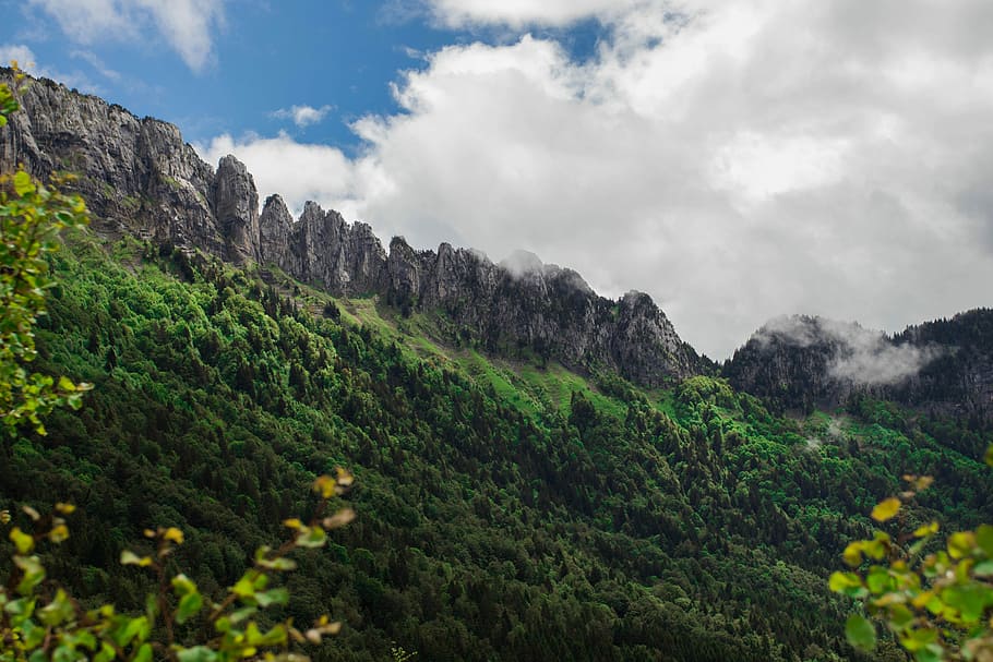 manzara fotoğrafçılığı, kayalık, dağ, yeşil, ağaçlar, ayak, kar, kapalı, ağaç, bulut, Tepe, bereketli, orman, vadi, Cliffside, uçurum, çimen, menzil, doğa, gökyüzü, bitki, bulut - gökyüzü, çevre, manzaralar - doğa, arazi, peyzaj, doğada güzellik, yeşil renk, insansız, kentsel olmayan sahne, dağ silsilesi, büyüme, gün, seyahat, açık havada, çam ağacı, 5K