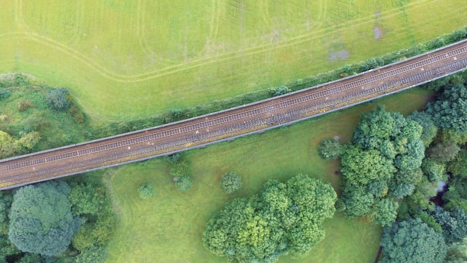 vista dels ocells, tren ferroviari, arbres, ocell, eyeview, parc, arbre, herba, verd, aèria, camp, vista aèria, rail, carretera, drone, pista de tren, vies del ferrocarril, ferrocarril, pista, pont, primavera, aigua, naturalesa, cap gent, color verd, planta, paisatge, sota l'aigua, dia, transport, medi ambient, mar, a l'aire lliure, terra, transparent, indústria, manera de transport, temes d'animals, animal, 4K