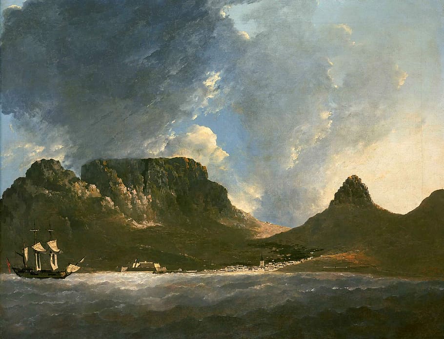 capt., resolució d’hms, 1772, taula de muntanya, capt, cuinar, vaixell, resolució HMS, capità cuiner, núvols, pintura, domini públic, temps, naturalesa, paisatge, núvol - cel, escenics, cloudscape, cel, aigua, muntanya, a l'aire lliure, mar, bellesa a la natura, tranquil·litat, cap gent, dia, escenics - natura, rock, escena tranquil·la, rock - object, terra, sòlid, escena no urbana, formació de roca, platja, formació, 1080P
