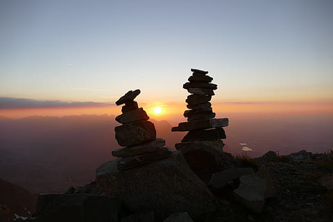 sunset, sky, dawn, landscape, dusk, mountain, panorama, silhouette, evening, nature, sun, light, switzerland, sneezing, shadow, mood, beauty in nature, scenics - nature, architecture, tranquility, built structure, tranquil scene, travel destinations, rock, solid, orange color, place of worship, religion, rock - object, history, no people, outdoors, 5K, CC0, public domain, royalty free