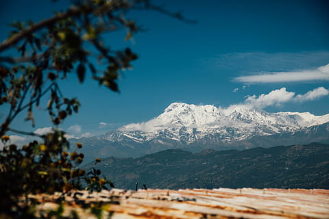 clouds, daylight, landscape, light, mountains, nature, outdoors, scenic, sky, snow, travel, tree, woods, mountain, himalayas, mountain Peak, mountain Range, scenics, nepal, scenics - nature, winter, beauty in nature, cold temperature, plant, cloud - sky, environment, day, snowcapped mountain, tranquility, tranquil scene, no people, 5K, CC0, public domain, royalty free