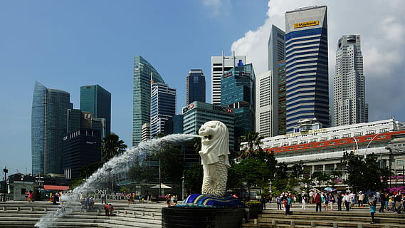 merlion singapore, Merlion, Singapur, scenă urbană, peisaj urban, loc faimos, zgârie-nori, arhitectură, urban skyline, oraș, locații de călătorie, arhitectura și clădirile, destinații de călătorie, construită, exteriorul clădirii, viata de oras, centrul orașului, atracții turistice, statuie, oameni apropiați, sculptură, artă și sculptură, reprezentare, reprezentare umană, exteriorul clădirii de birouri, cer, clădire, zi, asemănarea bărbaților, natură, asemănarea feminină, în aer liber, modern, 1080P, CC0, domeniu public, fără drepturi de autor